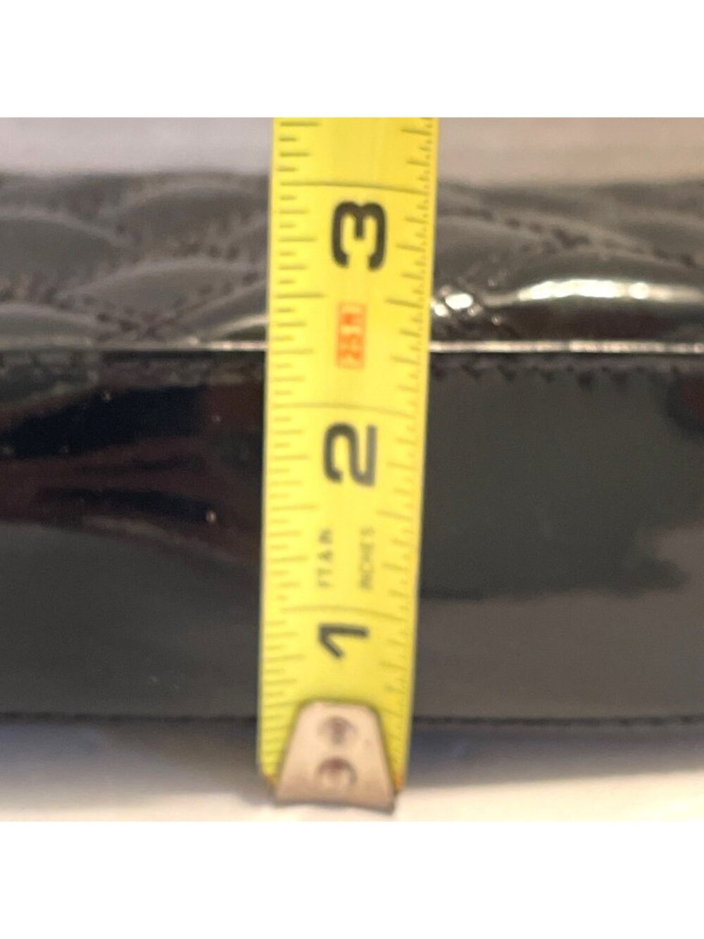 Wristlet Anne Klein Patent Leather Clutch Purse Lined Black Quilted Bag Vintage - Picture 9 of 12